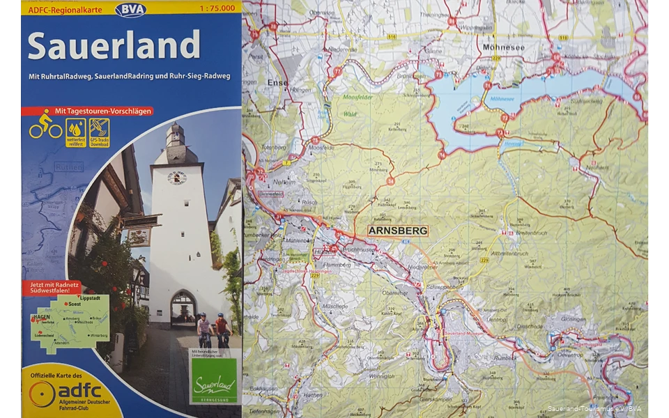 Titelbild mit Kartenausschnitt der BVA Regionalkarte Sauerland