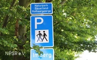 Verkehrszeichen zum Wanderparkplatz Imberg
